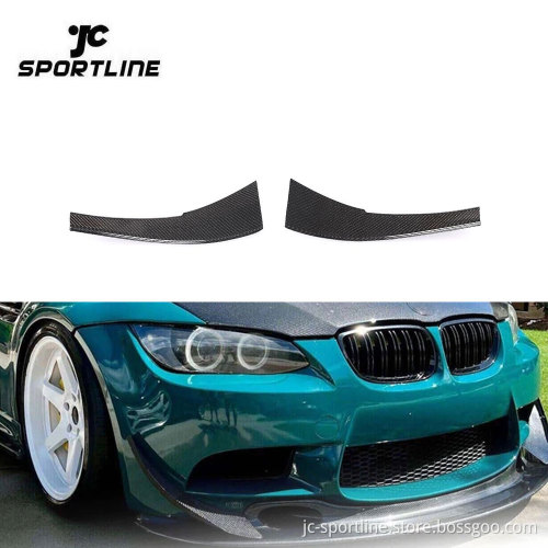 Carbon Fiber Front Bumper Canards Fins Splitter Spoiler for BMW E90/E92/E93 M3 2007-2013